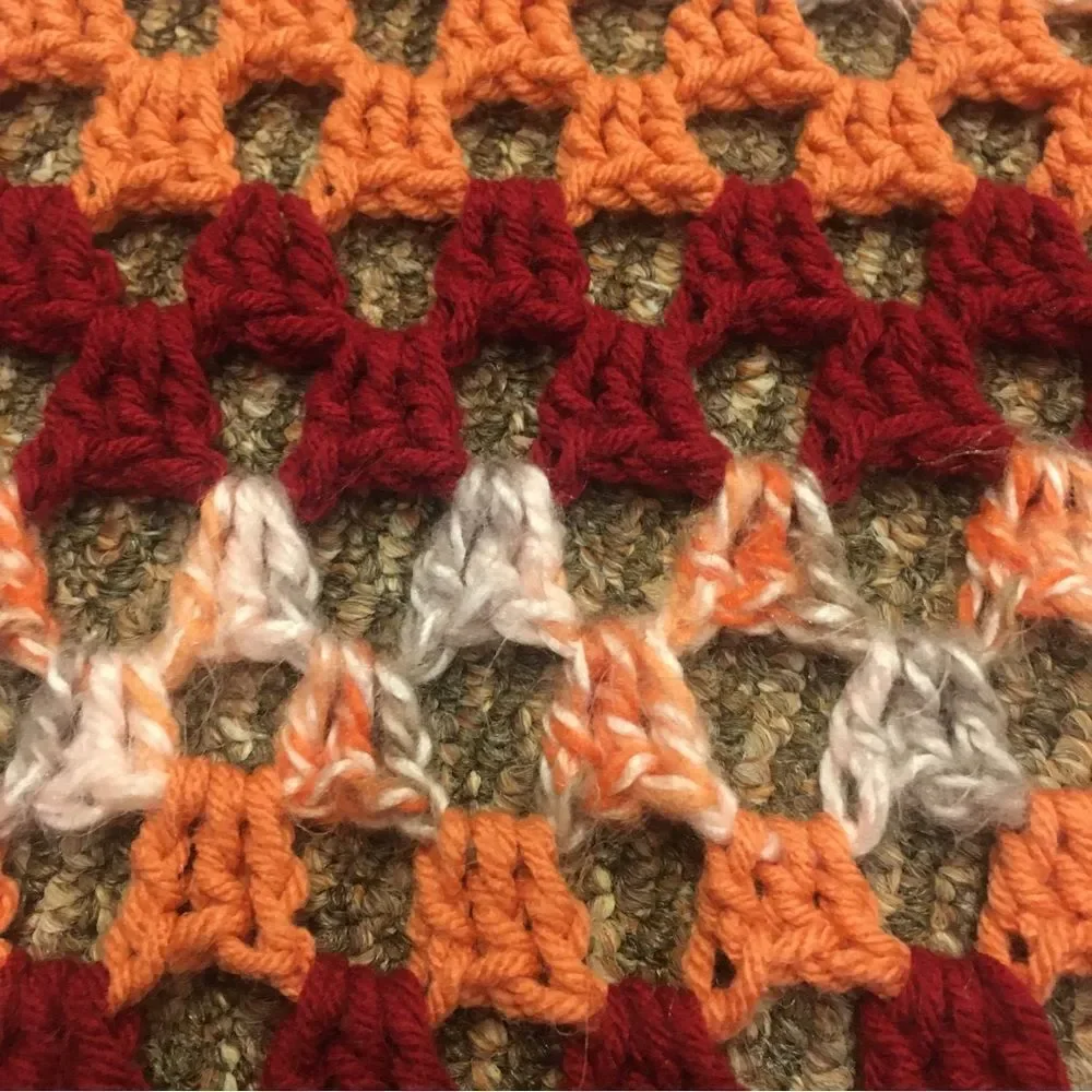 Vintage Hand Crocheted 3D Ruffle Edge Afghan - Picture 4 of 6